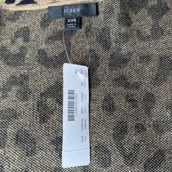 J. Crew Sophie Open Front Sweater Blazer Leopard XXS NWT - Picture 4 of 10